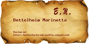 Bettelheim Marinetta névjegykártya